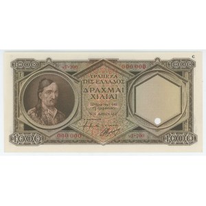 Greece 1000 Drachmai 1944 (ND) Color Trial Specimen PMG 66 EPQ