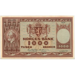 Norway 1000 Kroner 1968