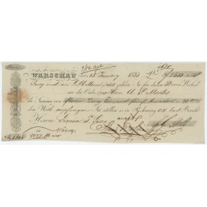 Poland C.G. Halle Bill of Exchange for 2500 Gulden 1833 Warsaw