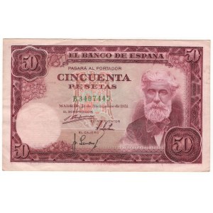 Spain 50 Pesetas 1951