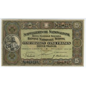 Switzerland 5 Francs 1921