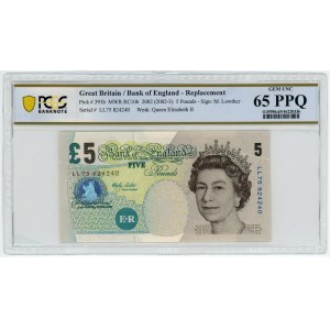 Great Britain 5 Pounds 2002 (ND) PCGC 65 PPQ Replacement
