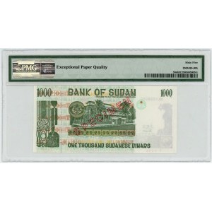 Sudan 1000 Dinars 1996 AH 1416 Specimen PMG 65 EPQ Gem Uncirculated