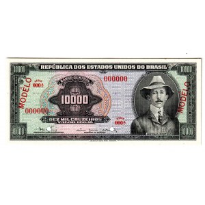 Brazil 10000 Cruzeiros 1966 Specimen