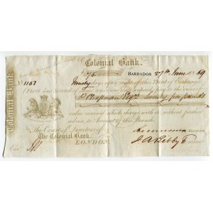 British West Indies Barbados 75 Pounds 1859 Colonial Bank