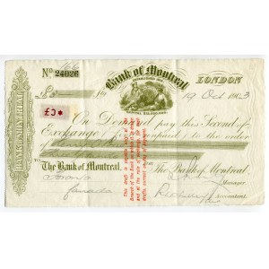 Canada Bank of Montreal 3 Pound 1903 London