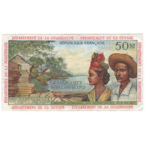 French Antilles 50 Nouveaux Francs 1963 (ND)