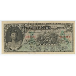 Guatemala Banco de Occidente en Quezaltenango 1 Peso 1921