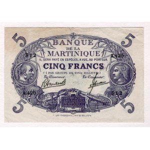 Martinique 5 Francs 1934 - 1945