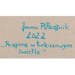 Joanna Półkośnik (geb. 1981), Gebadet in türkisfarbenem Licht, 2022