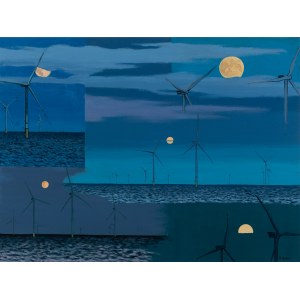 Katarzyna Lembryk (b. 1990, Bilgoraj), Disintegration of the North Sea landscape with windmills, 2023