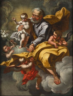 Circle of Sebastiano Ricci, Saint Joseph, Baby Jesus and Angels