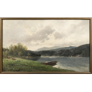 Adolf Kaufmann (1848-1916), Lake in the Pre-Alps (Wörthersee?), 1892