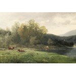 Adolf Kaufmann (1848-1916), Lake in the Pre-Alps (Wörthersee?), 1892