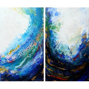 Aleksandra Piątek, diptych Hlbiny oceánu, 2021