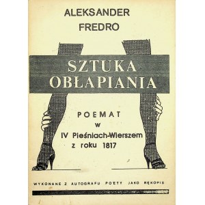 FREDRO Alexander - THE ART OF OBEDIENCE. POEM IN IV SONGS IN VERSE FROM THE YEAR 1818