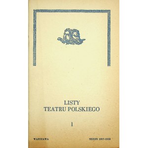 [THEATRICAL PROGRAM] LETTERS OF THE POLISH THEATER NO. 1, SEASON 1957-1958