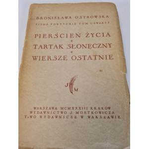 OSTROWSKA Bronisława - PISMA POETYCKIE Tom IV Wyd. 1933