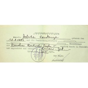[DOCUMENT] Registration certificate/ Anmelde-Bescheinigung (1944)