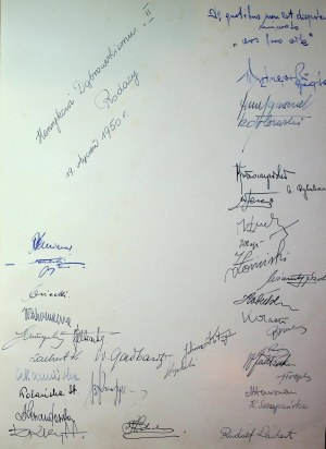 LEWANDOWSKI Stanisław - HENRYK SIEMIRADZKI - Dedication to Henryk Dąbrowski(Polish architect) with architects' autographs