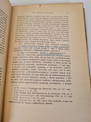 WOLTER Wladyslaw - ZARYS SYSTEMU PRAWA KARNEGO. Vol. II Wyd. 1934
