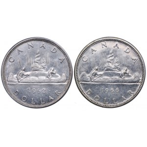 Kanada, 1 USD 1962, 1966 Ottawa, kanoe (2 ks).