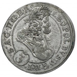 Sliezsko, Sliezsko pod vládou Habsburgovcov, Leopold I, 3 krajcary 1696 CB, Brzeg