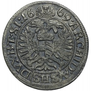 Śląsk, Śląsk pod panowaniem habsburskim, Leopold I, 3 krajcary 1669 Wrocław