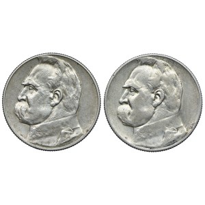 5 złotych 1934 Józef Piłsudski - Urzędowy, 5 złotych 1934 Józef Piłsudski - Orzeł Strzelecki (2szt.)