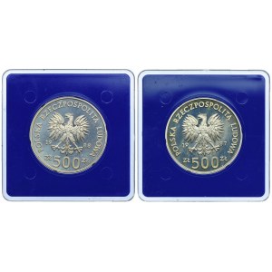 Zestaw, 500 złotych Jadwiga 1988, 500 złotych Kazimierz III Wielki 1987 (2szt.)
