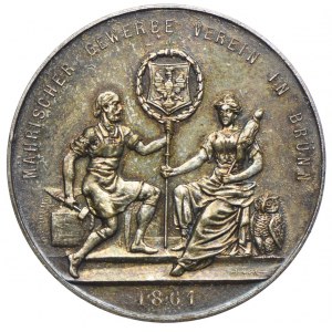 Rakúsko, František Jozef I. (1848-1916), medaila, Moravská obchodná spoločnosť, Brünn 1861