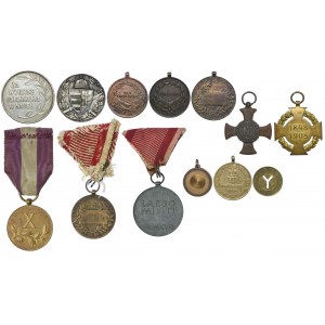 Zestaw, odznaczenia, medale, żeton (13szt.)
