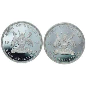 Uganda, 2000 šilingov 1993 Slony (2ks).