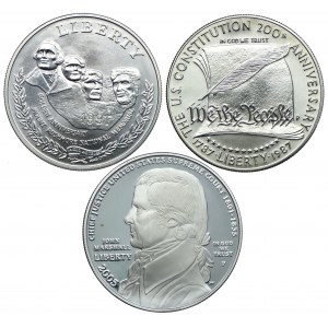 USA, 1 dolar 1998, 1991, 2005 (3szt.)