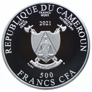Kamerun, 500 frankov 2021 - Albert Dürer, jantár