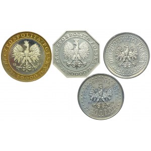 Zestaw PRL, 20.000 złotych 1991-1994, 50.000 złotych 1992 (4szt.)