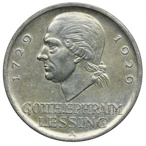 Germany, Weimar Republic, 5 marks 1929 A, Berlin - Gotthold Ephraim Lessing