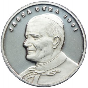 Medal, Jasna Góra 1991 - Jan Paweł II, srebro