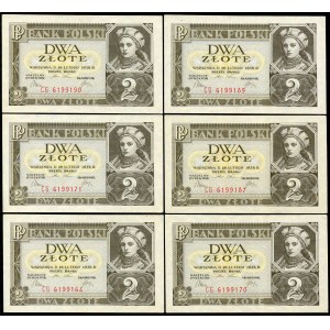 Set of banknotes, 2 zloty 1936 - CG - (6 pieces).