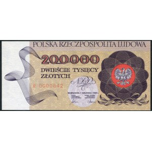 200,000 zl 1989 - R - low serial number