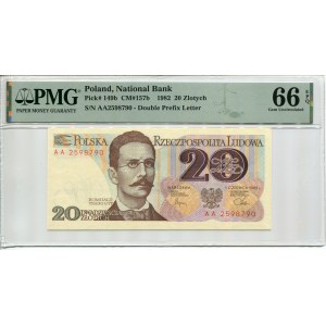 20 złotych 1982 - AA - PMG 66 EPQ