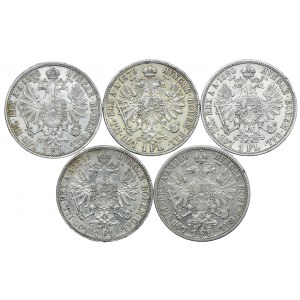 Austria, Franz Joseph I, 1 florin 1878-1886 (5pc).