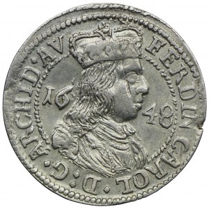 Rakousko, Ferdinand Karel, 3 krajcars 1648, Hall
