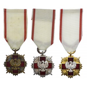 PRL, Polski Czerwony Krzyż PCK - zestaw krzyży Brązowy, Srebrny, Złoty (3szt.)