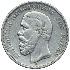 Niemcy, Badenia, Fryderyk I, 5 marek 1876 G, Karlsruhe