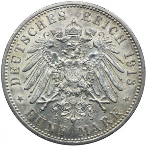 Niemcy, Prusy, Wilhelm II, 5 marek 1913 A, Berlin