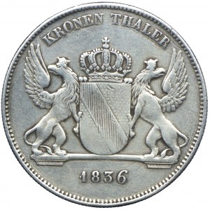 Niemcy, Badenia, Leopold, talar 1836, Karlsruhe