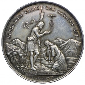 Niemcy, XIX wiek, medal chrzcielny bez daty, sygnowany DRENTWETT