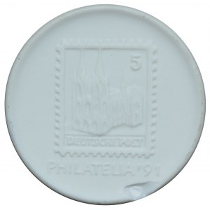 Niemcy, medale porcelanowe, Carl Friedrich Gauss, Targi filatelistyczne Köln - Miśnia (2szt.)