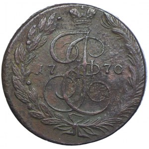 Rosja, Katarzyna II, 5 kopiejek 1770 EM, Jekaterinburg